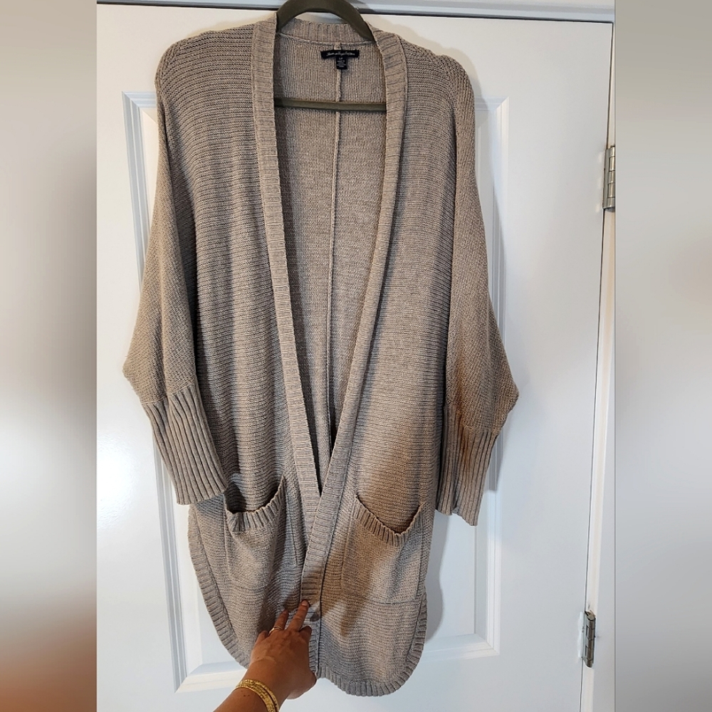 Woven cotton cardigan